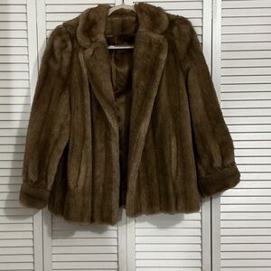 Tissavel of France Luxurious Brown Teddy Jacket ladies Petite Med/Large custom